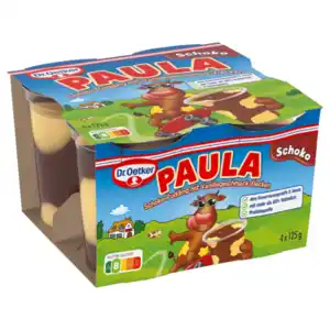 Dr. Oetker Paula Pudding Schokolade mit Vanille-Flecken 4x125g