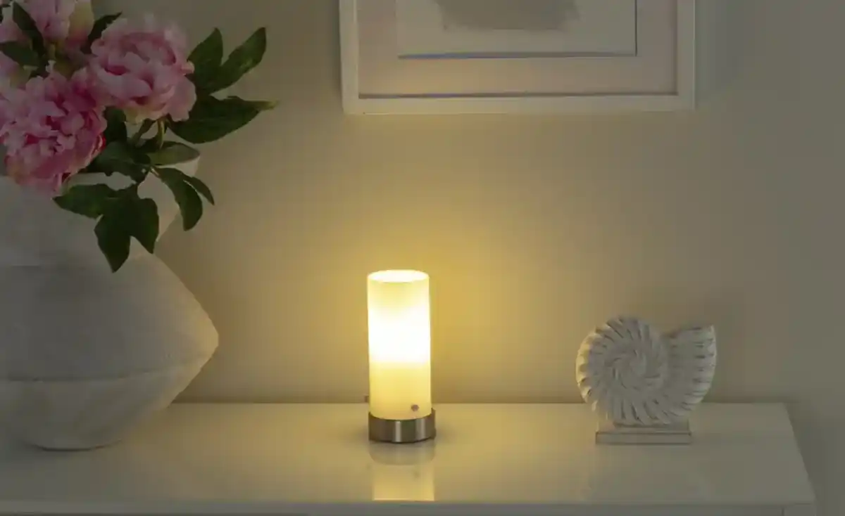 Bild 1 von KHG Tischleuchte, 1-flammig, Glaszylinder Weiß