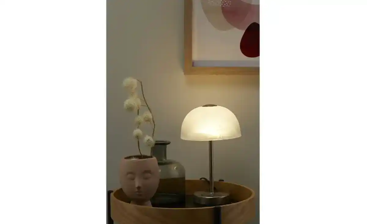 Bild 1 von KHG LED-Tischleuchte, 1-flammig, Nickel/ Alabasterglas