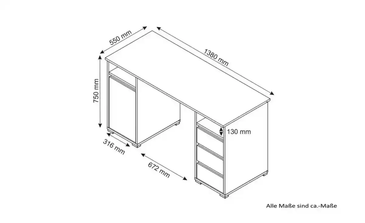 Bild 4 von by Living Schreibtisch Lobo