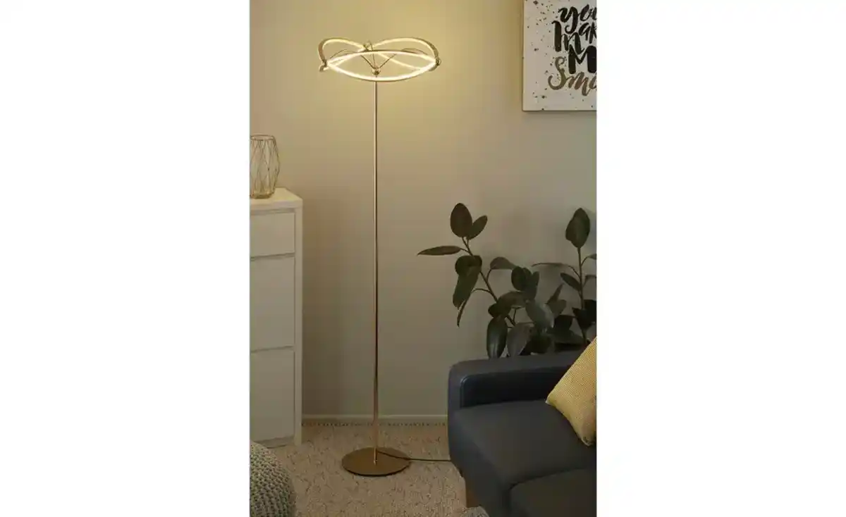 Bild 1 von Trio LED-Stehleuchte, messing-matt, geschwungen Charivari