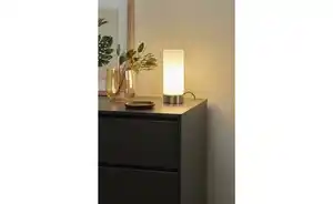 KHG Tischleuchte, 1-flammig, Zylinderform Glas weiß