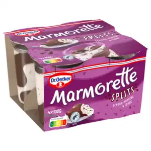 Dr. Oetker Marmorette Pudding Schoko mit Splits 4x100g
