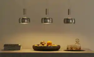 Fischer-Honsel LED-Pendelleuchte, 3-flammig, Schirme Nickel-matt antik