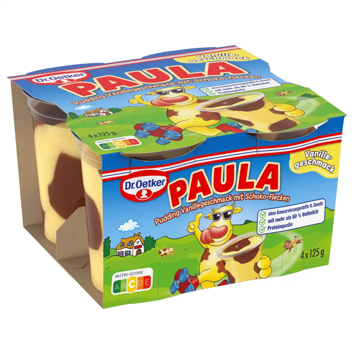 Bild 1 von Dr. Oetker Paula Pudding Vanille mit Schoko-Flecken 4x125g