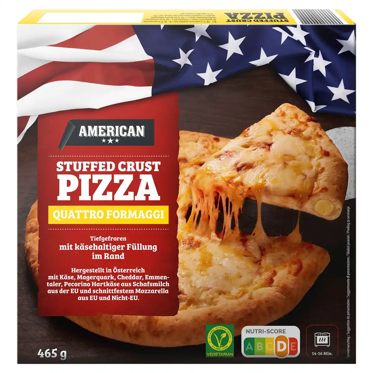 Bild 1 von AMERICAN Pizza Stuffed Crust 465 g, 4 Käse