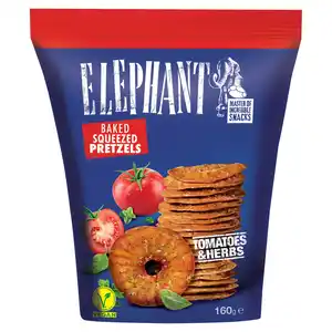 ELEPHANT Pretzels 160 g, Tomate & Kräuter