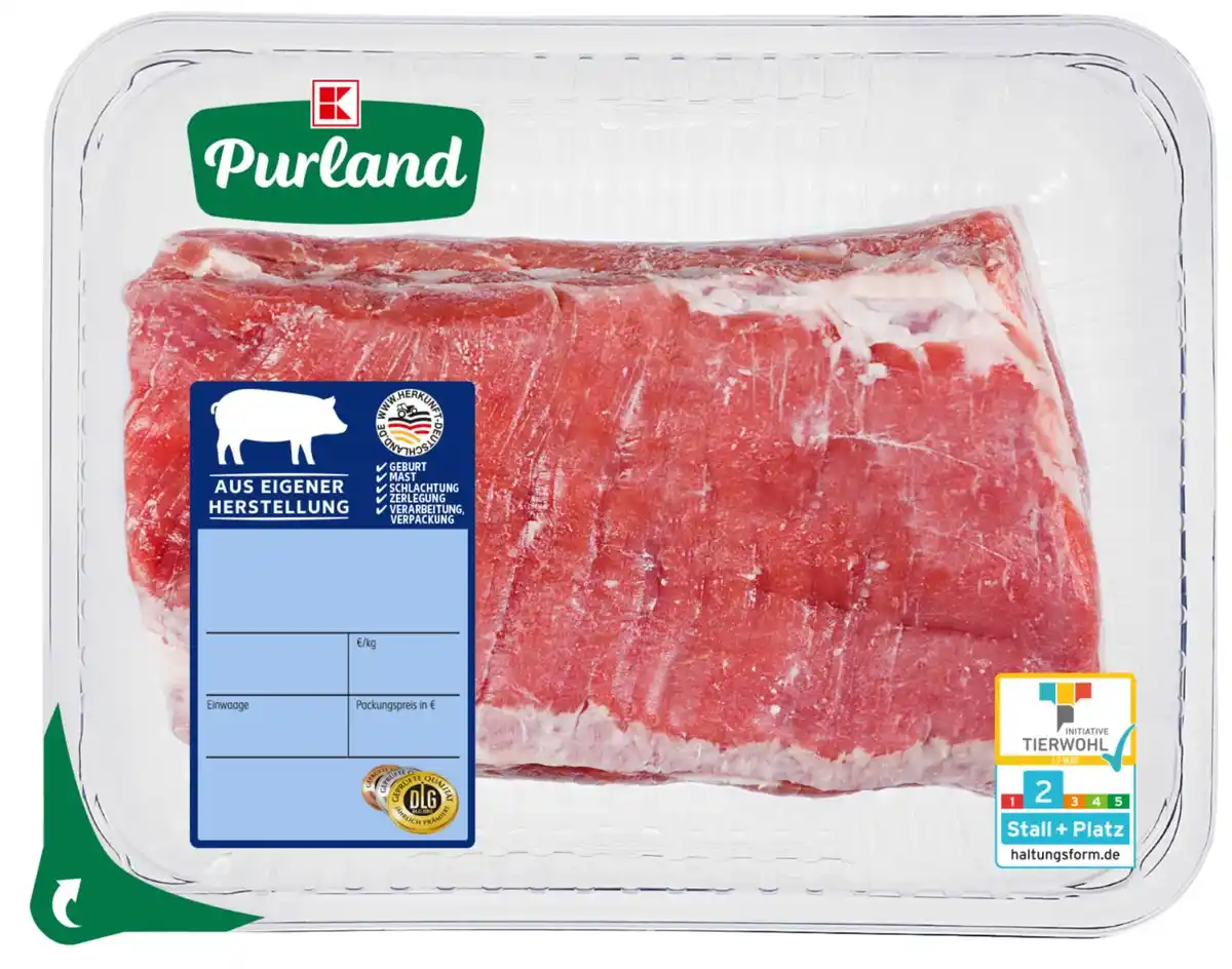Bild 1 von K-PURLAND Schweinebauch mit Knochen, kg