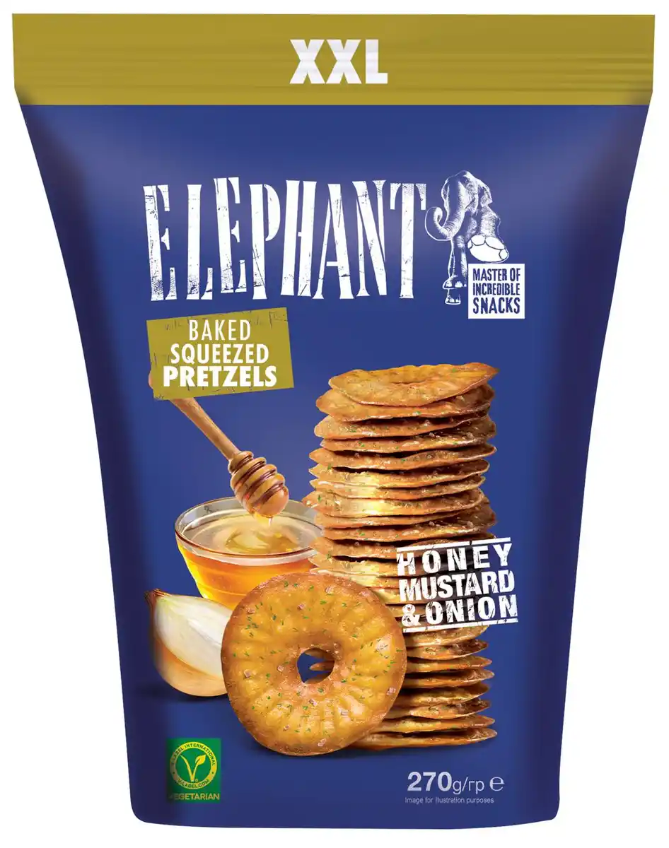 Bild 1 von ELEPHANT Baked Squeezed Pretzels, 270 - 300-g-Packg.