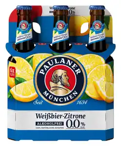 PAULANER Weißbier-Zitrone alkoholfrei, Packg. 6 x 0,33-l-Fl.