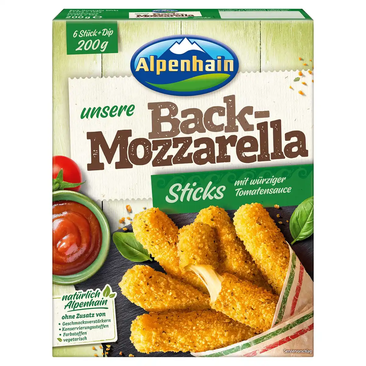 Bild 1 von ALPENHAIN Back-Käse 200 g, Mozzarella Sticks