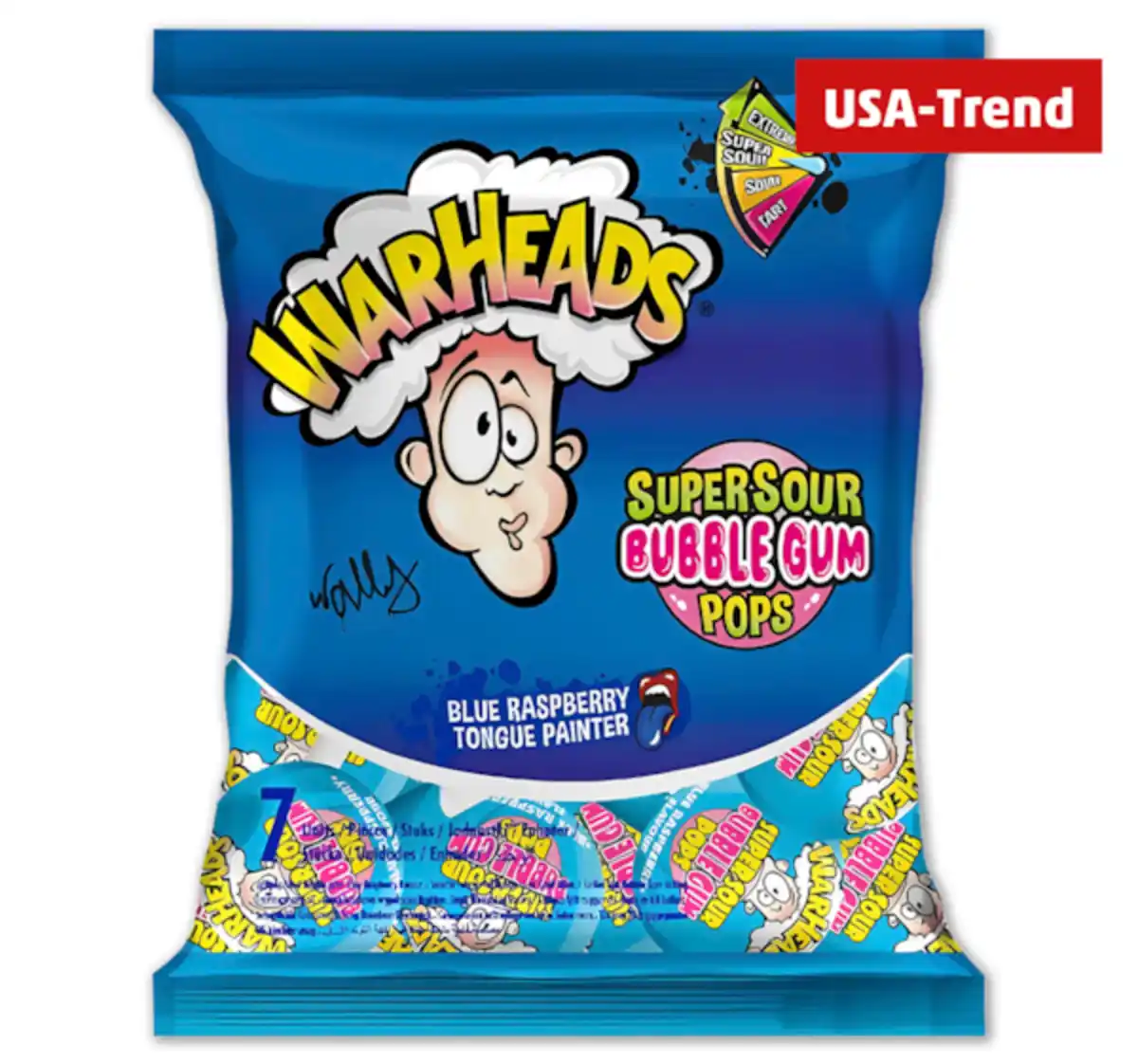 Bild 1 von WARHEADS Super Sour Bubble Gum Pops*