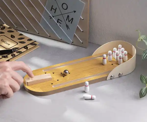Bild 2 von IDEENWELT Minispiel aus Holz Bowling