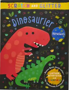IDEENWELT Glitzer-Kratzbuch Dinosaurier