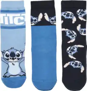 Disney Stitch Kinder-Socken 3er-Set blau Gr. 27/30