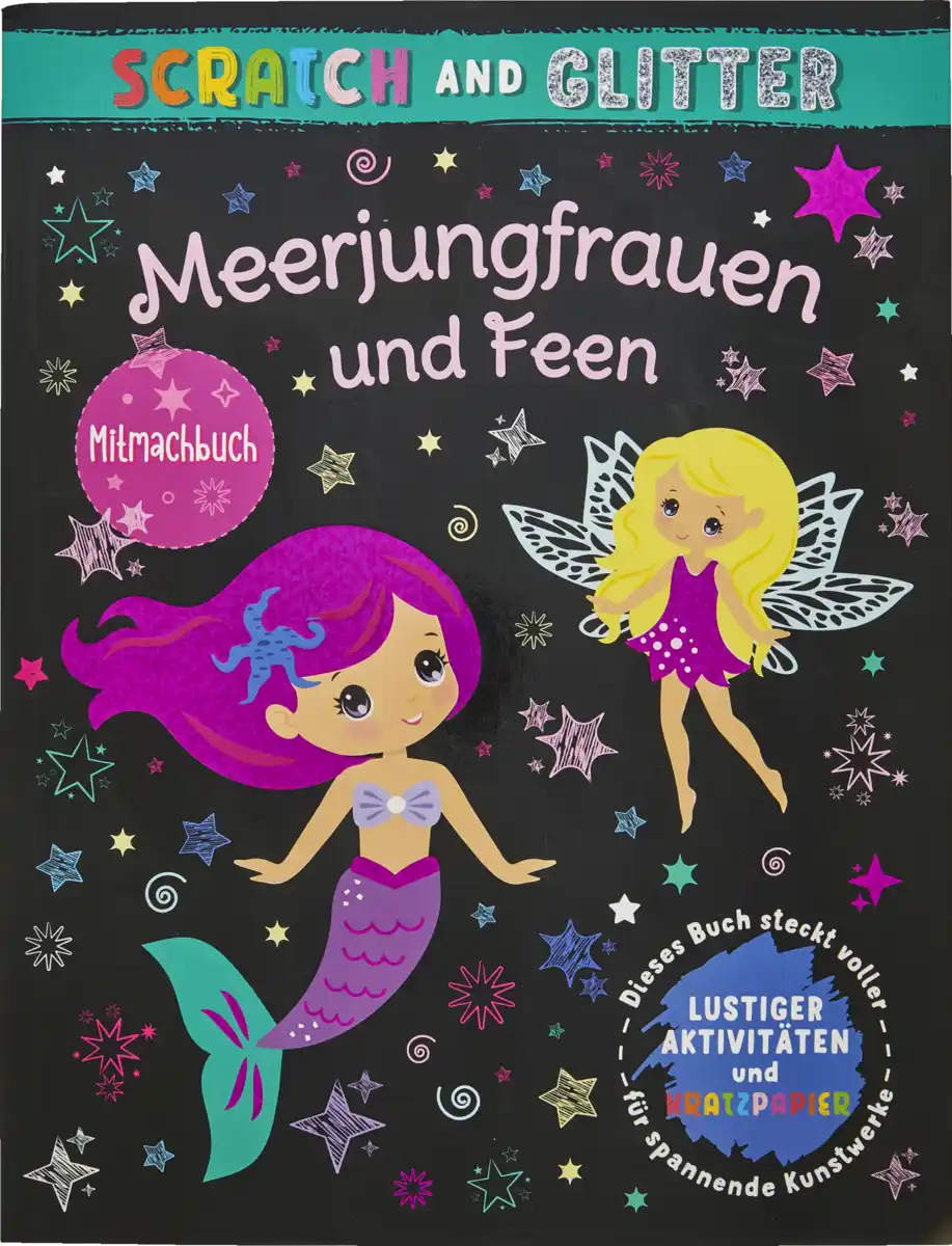 Bild 1 von IDEENWELT Glitzer-Kratzbuch Meerjungfrauen & Elfen