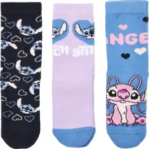 Disney Stitch Kinder-Socken 3er-Set lila Gr. 27/30