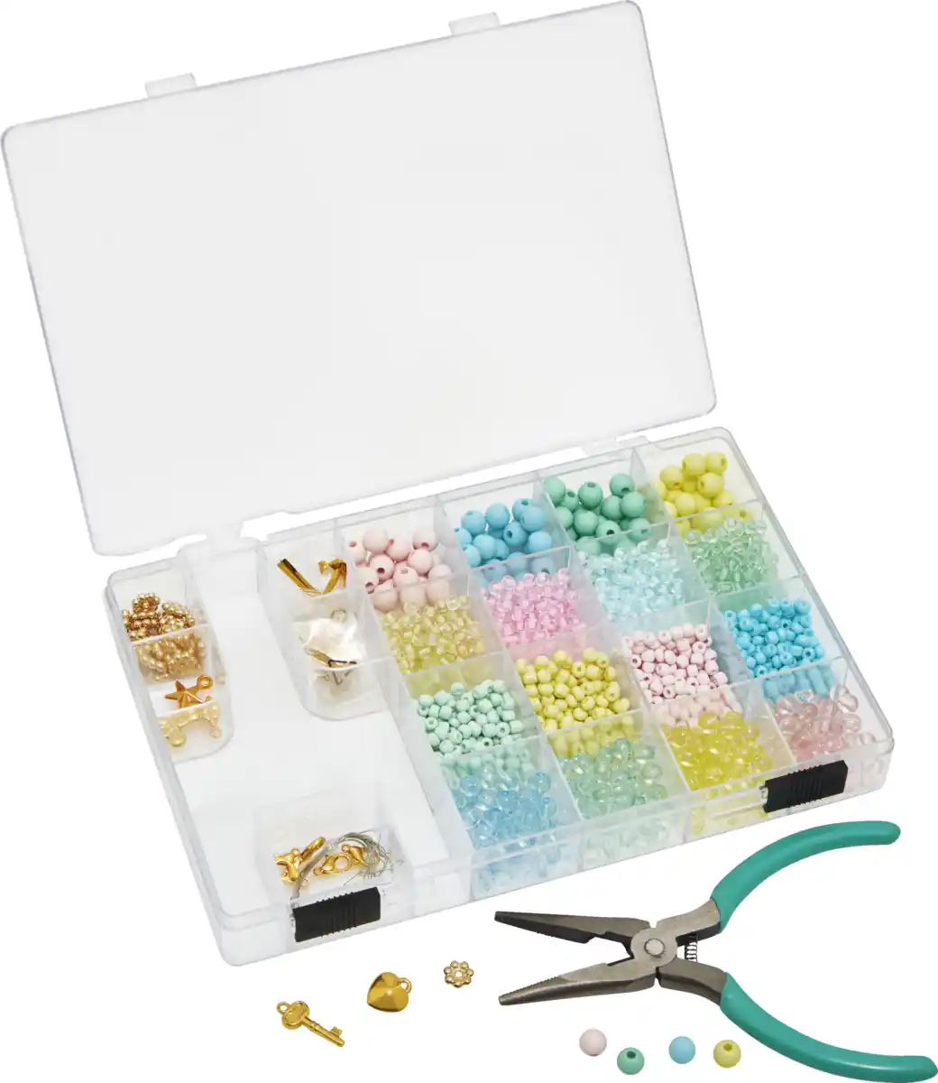 Bild 1 von IDEENWELT Perlen-Bastelset Pastell