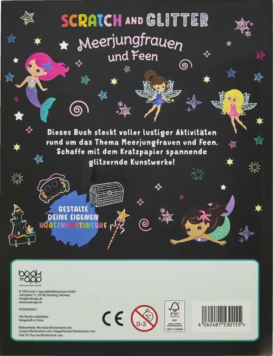 Bild 2 von IDEENWELT Glitzer-Kratzbuch Meerjungfrauen & Elfen