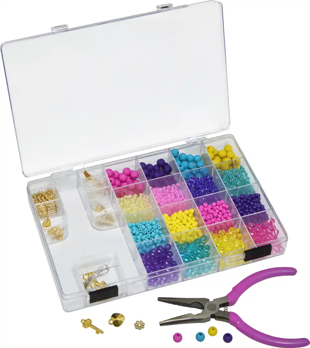 Bild 1 von IDEENWELT Perlen-Bastelset Rosa & Lila