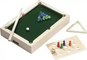 IDEENWELT Minispiel aus Holz 3in1 Billard