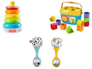 Fisher-Price Rumba Rasseln / Farbring Pyramide / Babys erste Bausteine