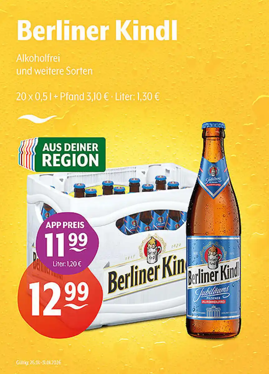 Bild 1 von Berliner Kindl Alkoholfrei und weitere Sorten