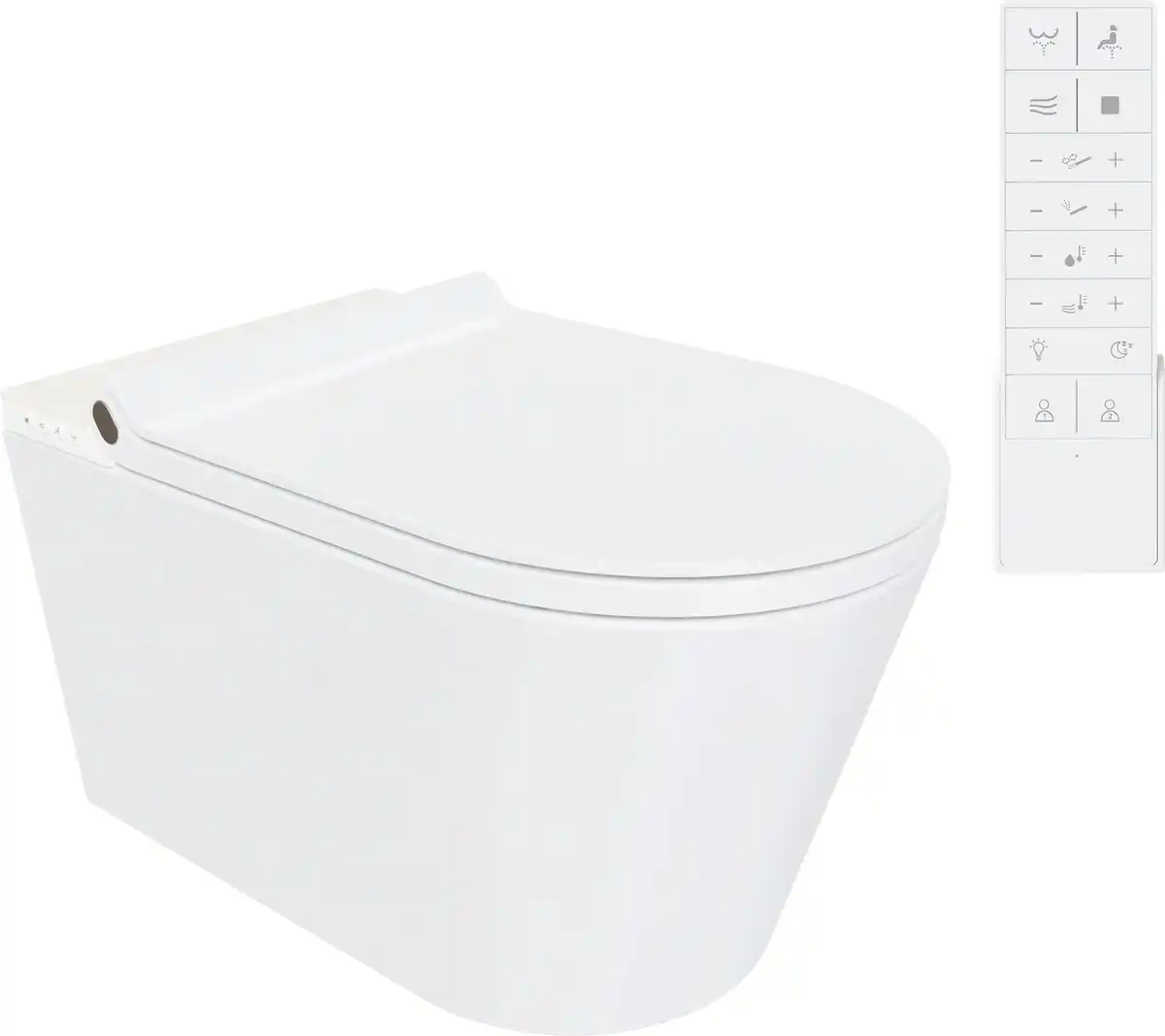 Bild 1 von Adoomo Wand Dusch-WC spülrandlos Tiefspüler weiß inkl. WC Sitz