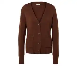 Strickcardigan mit RWS-zertifizierter Wolle, cognac