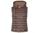 Bild 1 von Steppweste mit Kapuze, beige mit braun-schwarzem Leo-Alloverprint