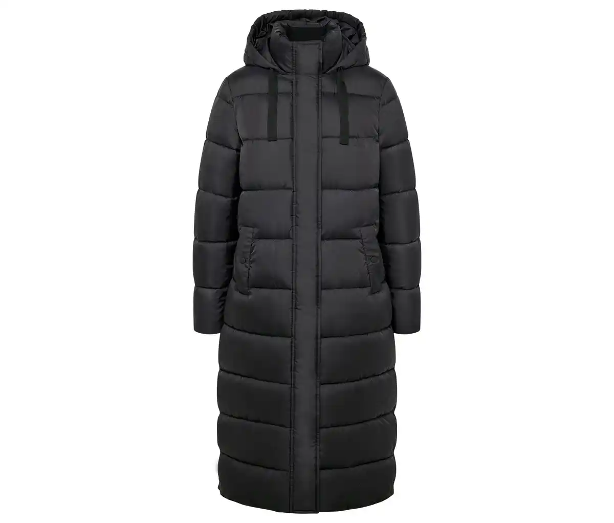 Bild 1 von Steppmantel mit Kapuze, schwarz