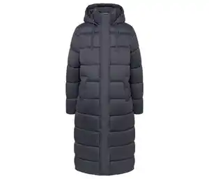 Steppmantel mit Kapuze, dunkelgrau