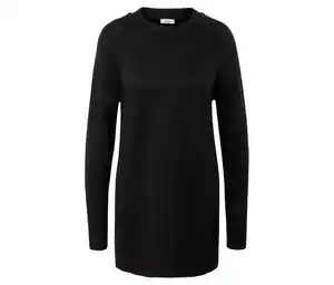 Langer Strickpullover, schwarz
