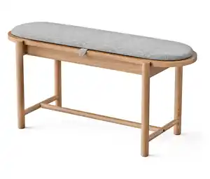 Massivholzbank mit Polster und Stauraum