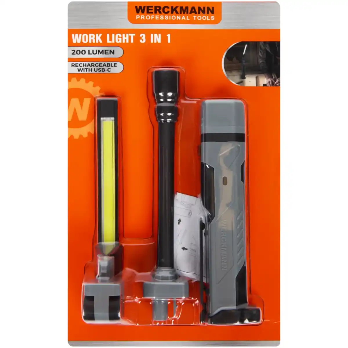 Bild 3 von Werckmann Aufladbare Arbeitsleuchte 3-in-1