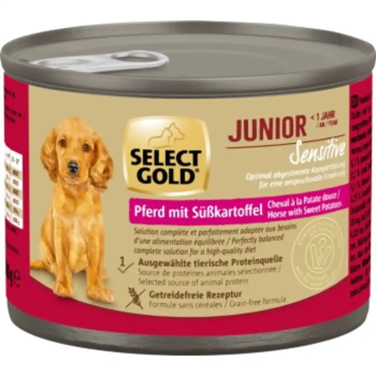 Bild 1 von SELECT GOLD Sensitive Hund Nassfutter Junior Pferd mit Süßkartoffeln 6x200 g