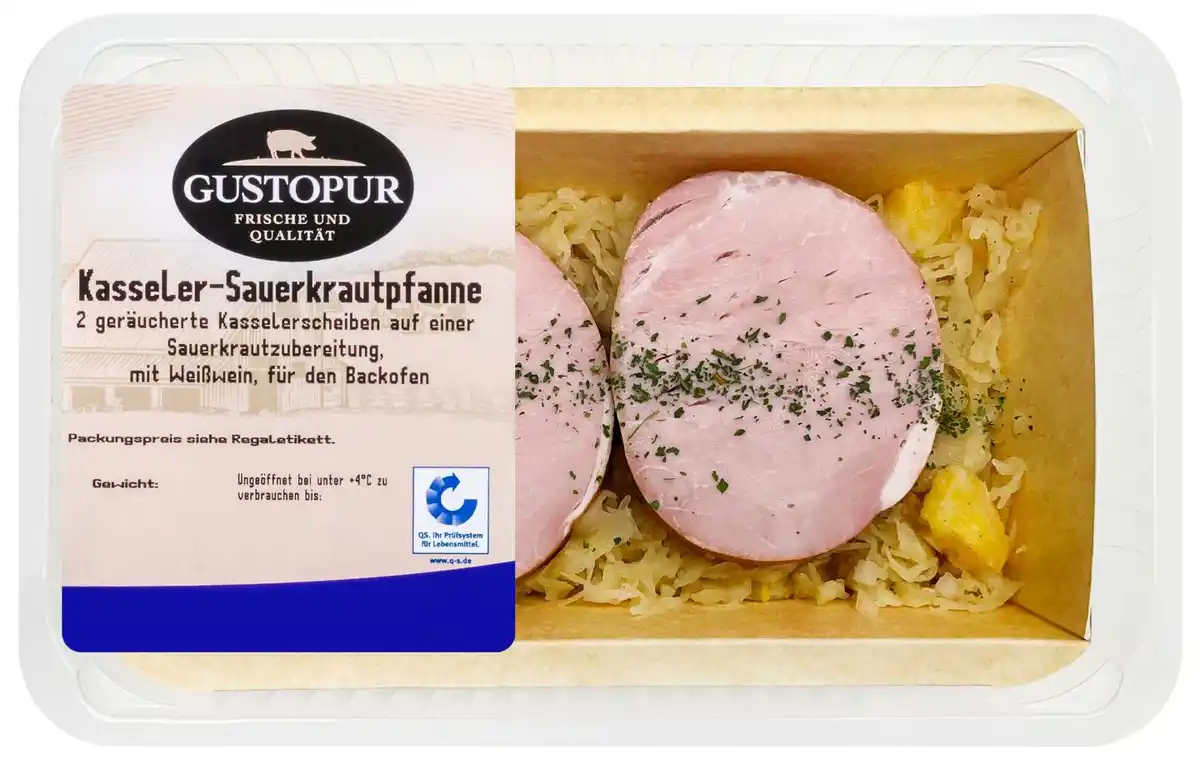 Bild 1 von GUSTOPUR Schnelle Küche Kasseler-Sauerkrautpfanne, 550-g-Packg.