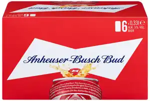 ANHEUSER-BUSCH Bud Lagerbier, 6 x 0,33-l-Dose