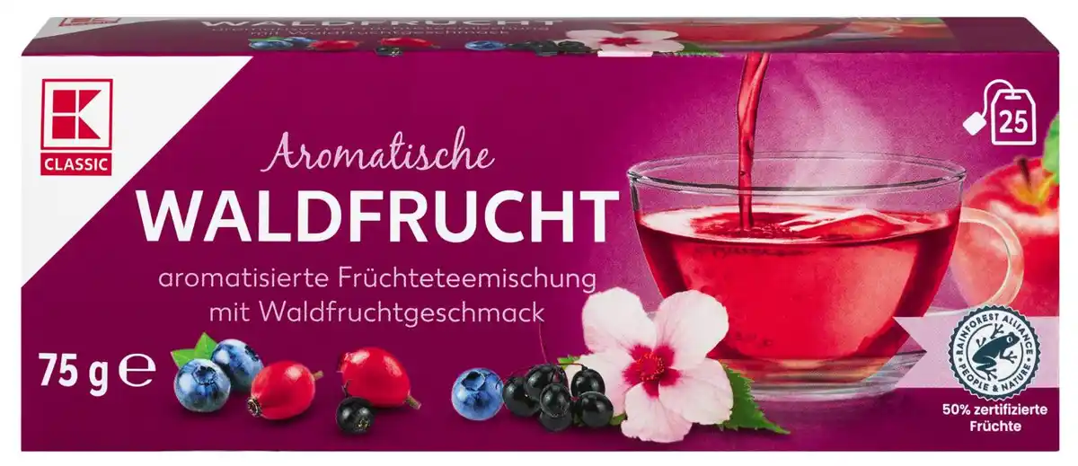Bild 1 von K-CLASSIC Waldfrucht- oder Apfeltee, 25 Btl. = 75-g-Packg.