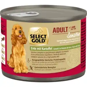SELECT GOLD Nassfutter Hund Sensitive Adult Ente mit Kartoffel 6x200 g