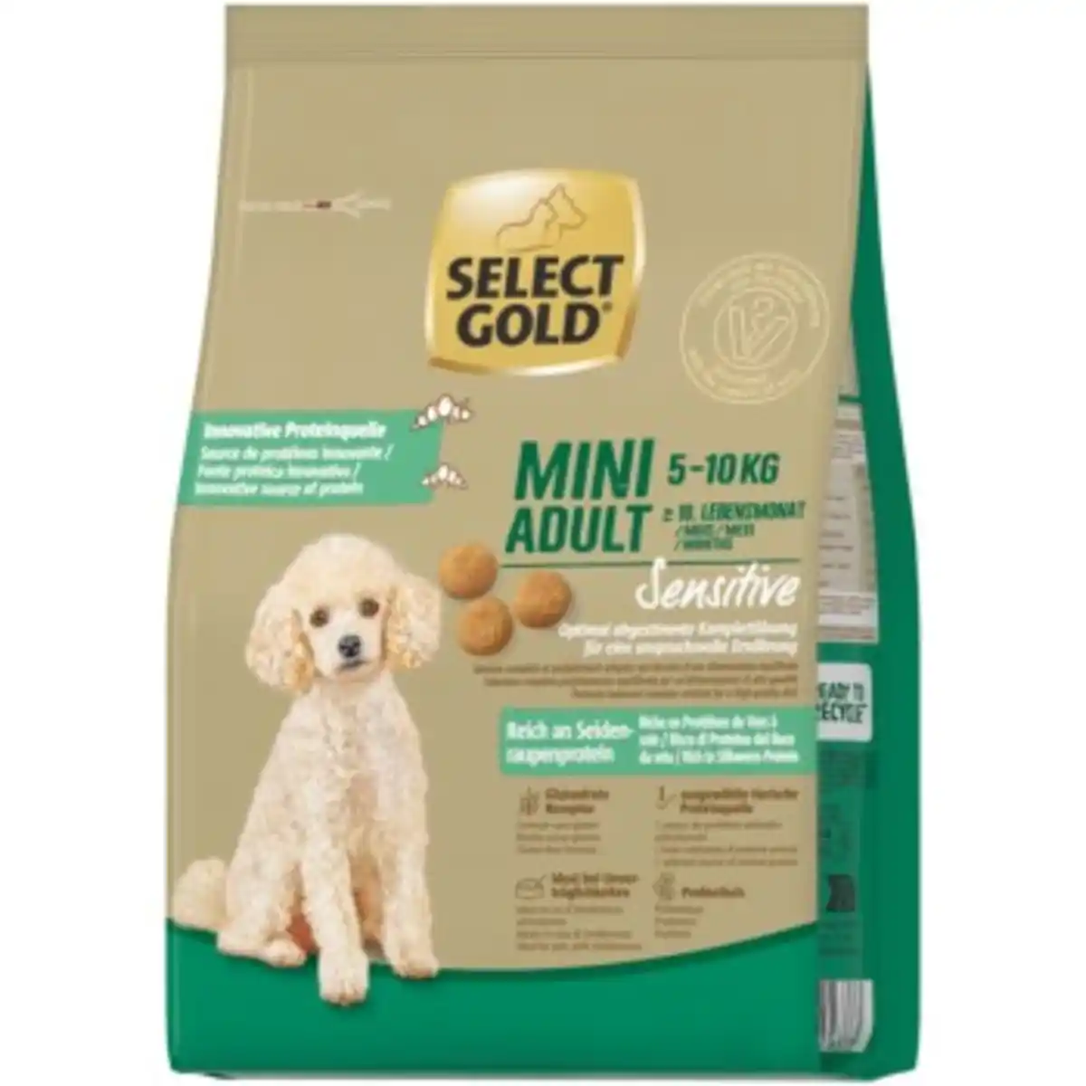 Bild 1 von SELECT GOLD Trockenfutter Hund Mini Adult Sensitive Reich an Seidenraupe 1kg