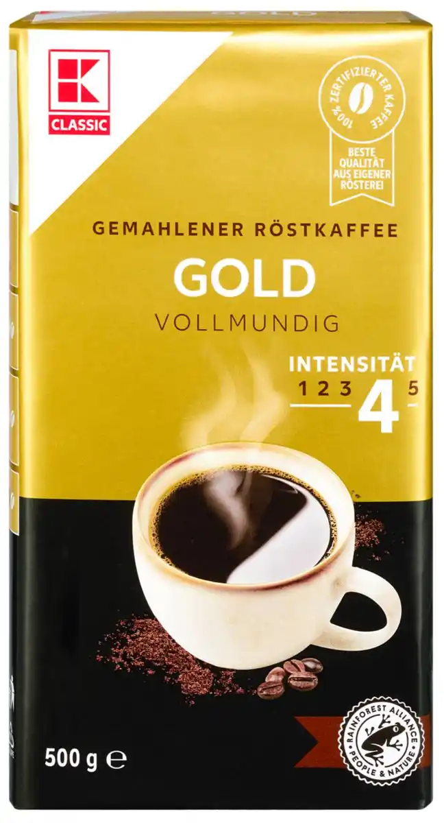 Bild 1 von K-CLASSIC Röstkaffee Gold, 500-g-Packg.