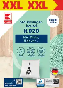 K-CLASSIC Staubsaugerbeutel »K 020« XXL-Pack, 8-St.-Packg.