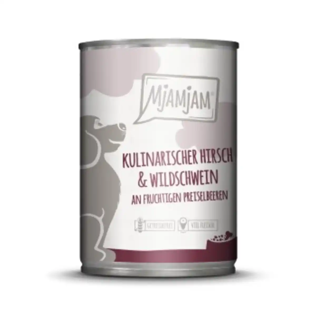 Bild 1 von MjAMjAM Nassfutter Hund Adult kulinarischer Hirsch & Wildschwein an fruchtigen Preiselbeeren 6x400 g