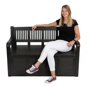 Truhenbank Salzburg Praktische Kombination aus 2-Sitzer Gartenbank und Aufbewahrungsbox.