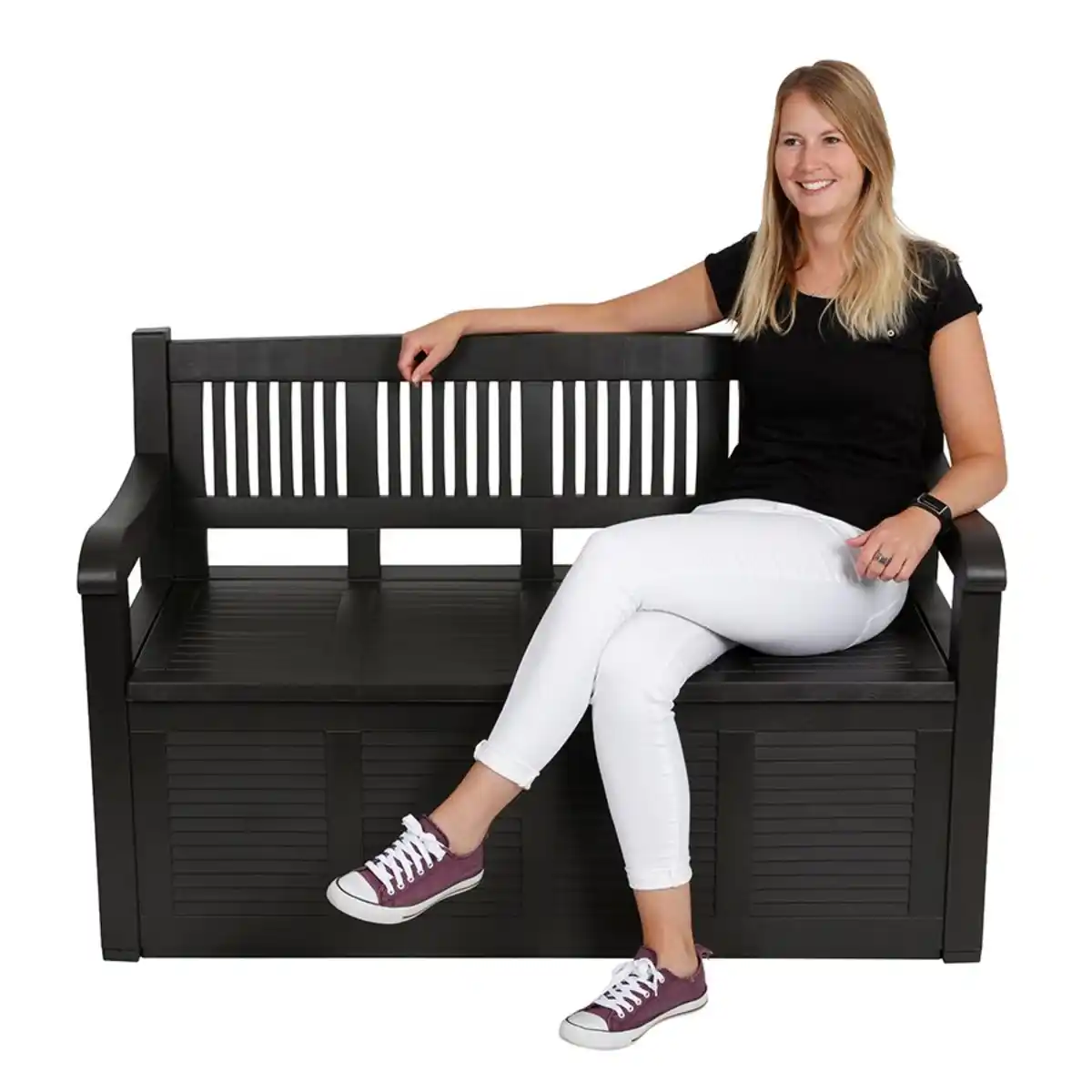 Bild 1 von Truhenbank Salzburg Praktische Kombination aus 2-Sitzer Gartenbank und Aufbewahrungsbox.