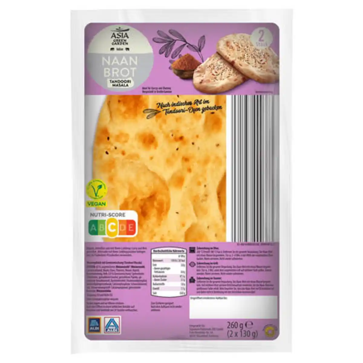 Bild 1 von ASIA GREEN GARDEN Naan Brot 260 g, Tandoori