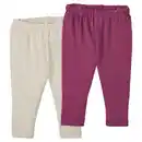 Bild 1 von LILY & DAN Kinderhose, 2er-Pack, beige/violett, 62/68