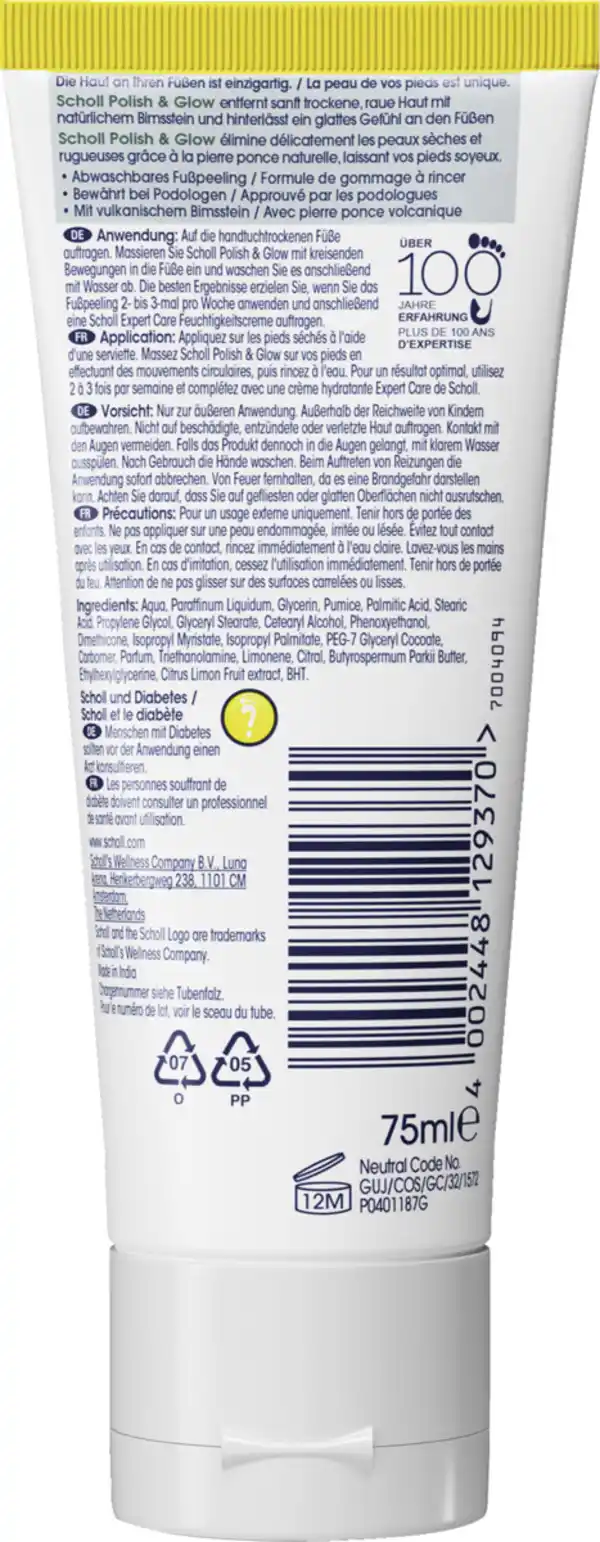 Bild 2 von Scholl Expert Care Polish & Glow Fußpeeling, 75 ml