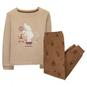 LILY & DAN Kinder Schlafanzug, braun, 74/80